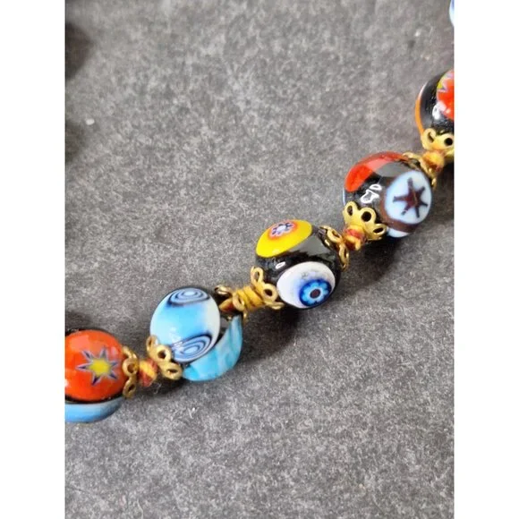 Vintage Original Murano Millefiori Art Glass Bead Necklace & Bracelet - Picture 12 of 16